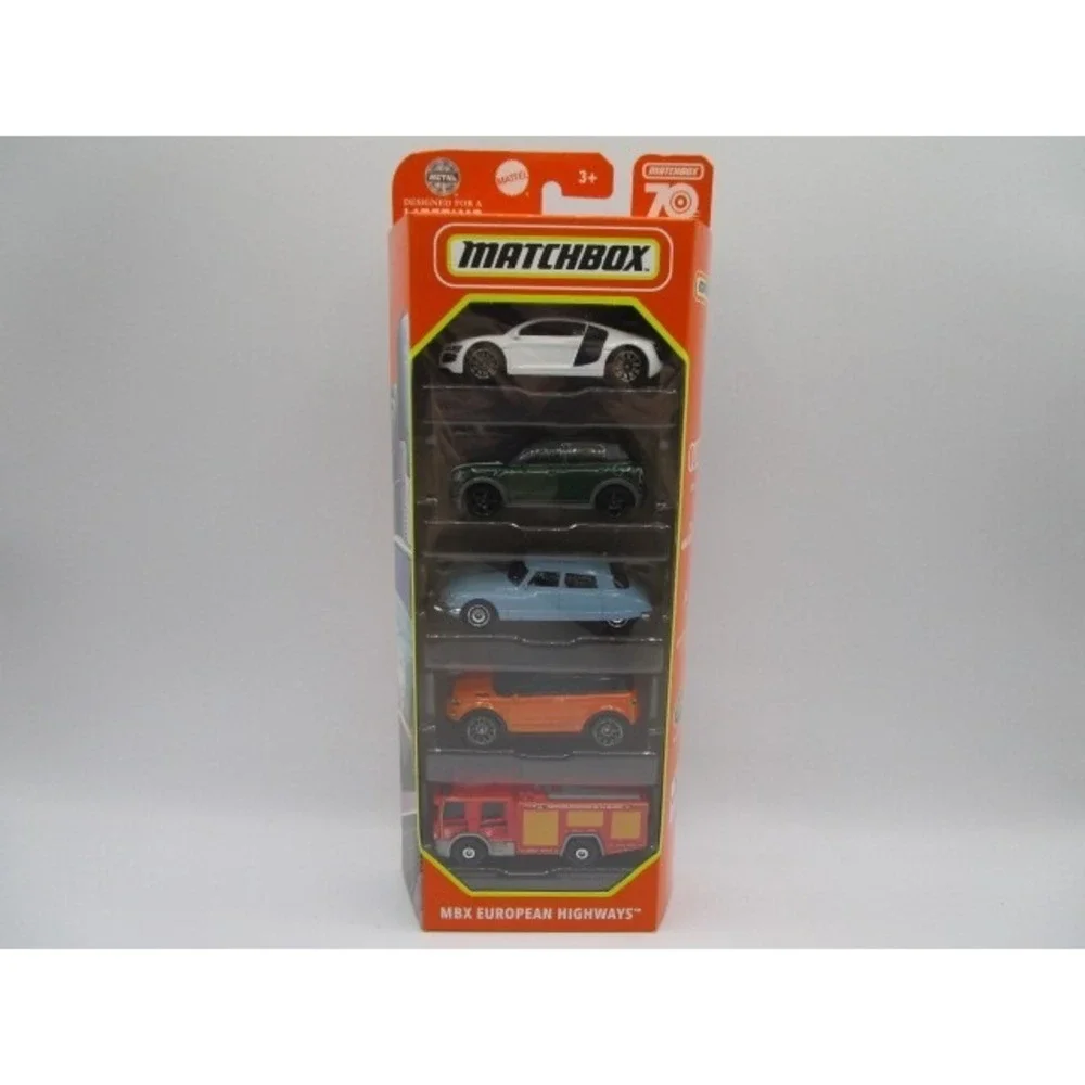 Matchbox 70 Years MBX European Highways 5 Pack 1:64 Diecast Car Audi R8 Citroen